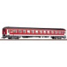 Model wagonu osobowego ROCO 45048, czerwony z szarymi akcentami, producent ROCO.