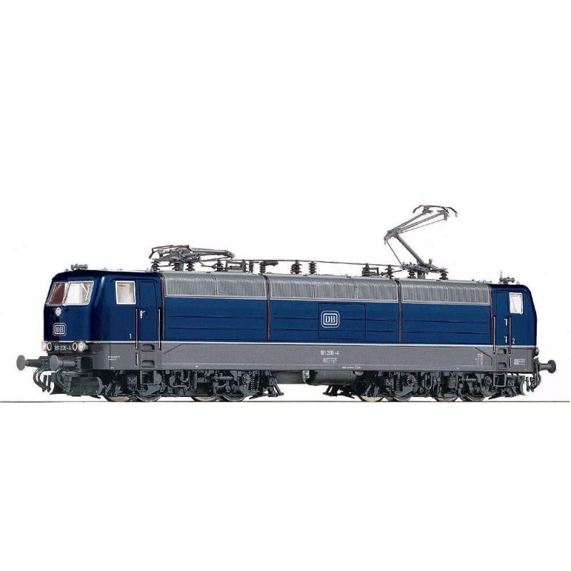 Lokomotywa elektryczna ROCO 63716, skala 1:87, niebieska z szarym paskiem, logo DB.