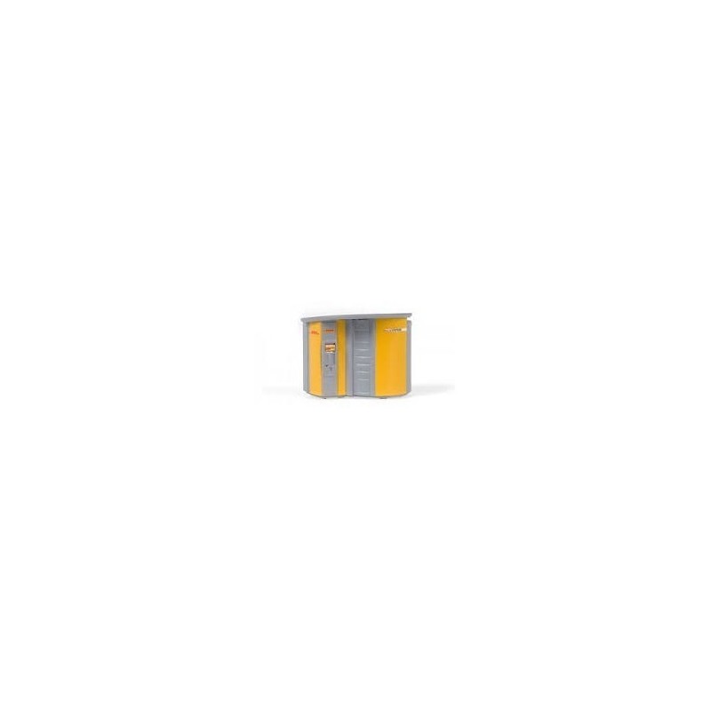 Paczkomat Typ RSK Deutsche Post AG, skala 1/87, żółto-szary, detale jak na oryginale.