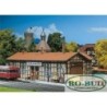 Model redukcyjny dworca Falkenwalde, skala 1:87, Ro-Bud. Czerwono-brązowy budynek z detalami.