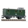 Model wagonu osobowego Fleischmann, skala 1:87, zielony z detalami.