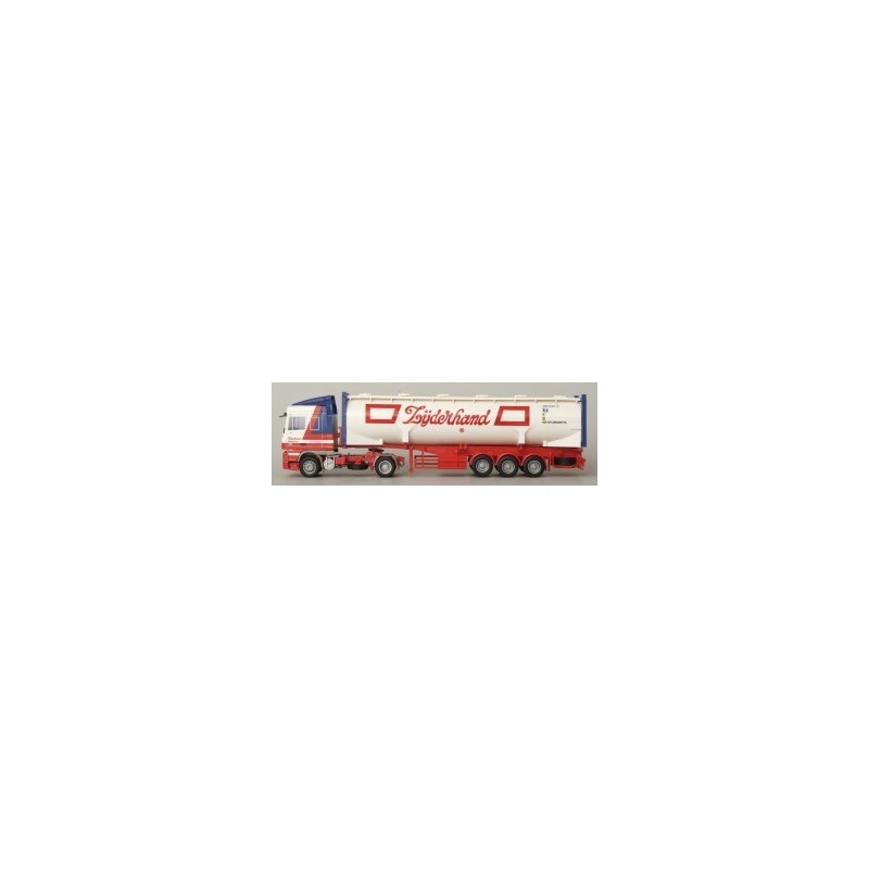 Model DAF XF 95, skala 1:87, AWM. Biała cysterna z czerwonymi akcentami i napisem "Tnijderhand".