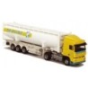Model DAF XF 95 SC Silo-Cont.-SZ, skala 1:87, AWM. Żółto-biała chłodnia z logo De Bike.