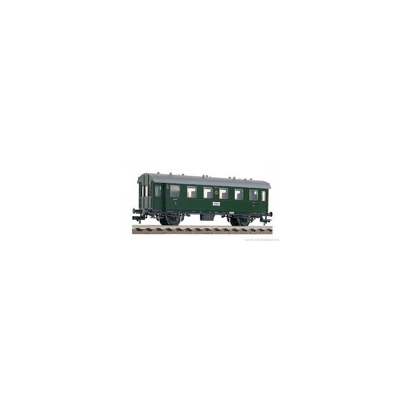 Wagon osobowy Fleischmann 5003, H0 (1:87), zielony z szarym dachem.