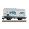 Wagon towarowy Fleischmann 5046, skala 1:87, biały z niebieskim malowaniem i napisem "Kulmbacher Metzgerbräu".