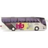Model redukcyjny autobusu SETRA S 415 HD, skala 1:87, AWM. Biały, z czarno-żółtymi detalami i logo "hb".