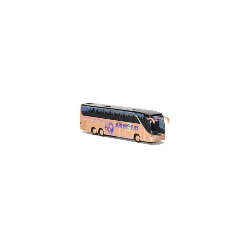 Model redukcyjny autobusu SETRA S 416 HDH, skala 1:87, AWM. Żółty z czarnym dachem i logo "ARNOLD".