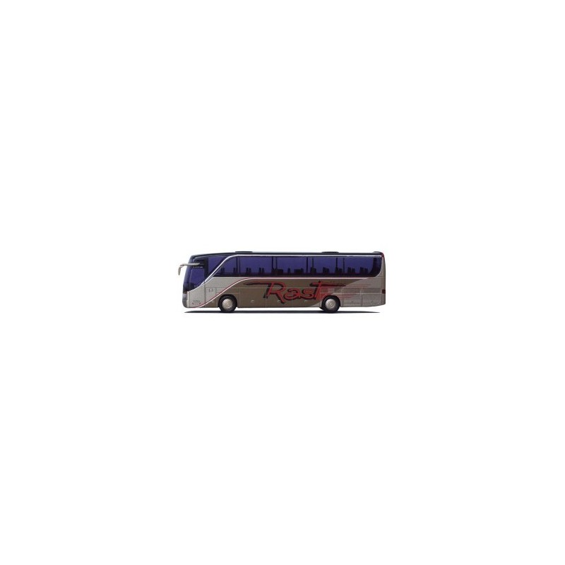 Model redukcyjny autobusu SETRA S 415 HD, skala 1:87, AWM. Szary z czerwonymi akcentami.