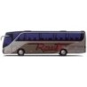 Model redukcyjny autobusu SETRA S 415 HD, skala 1:87, AWM. Szary z czerwonymi akcentami.