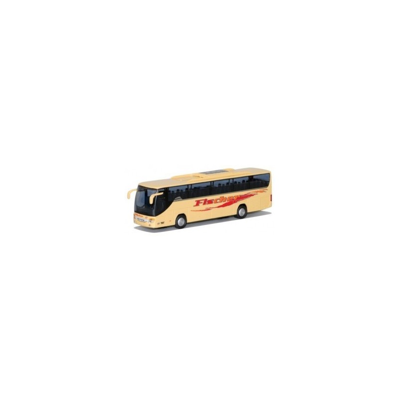 Model redukcyjny autobusu SETRA S 415 GT, skala 1:87, AWM. Żółty z czerwonym malowaniem.