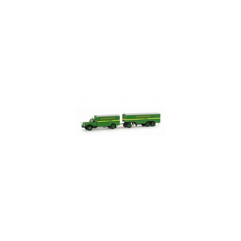 Model redukcyjny Henschel HS 140 "Schenker", skala 1:87, HERPA. Zielony, z logo Schenker.