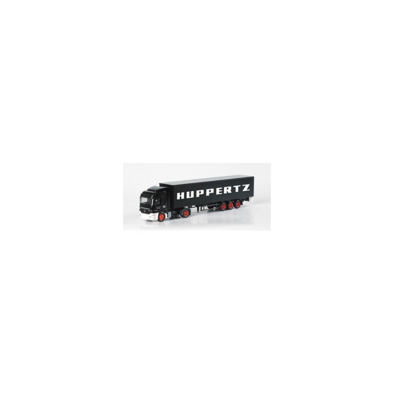 Mercedes-Benz Actros L "Huppertz", skala 1:87, HERPA. Czarny ciągnik siodłowy z naczepą, logo "Huppertz".