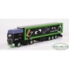 Model Scania R TL "Kleiner Feigling" Herpa, skala 1:87, zielono-czarny z kreskówkową dziewczyną.