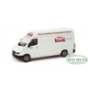 Mercedes-Benz Sprinter box-type "Zirkus Charles Knie", skala 1:87, HERPA. Biały van z czerwonym logo cyrku Knie.