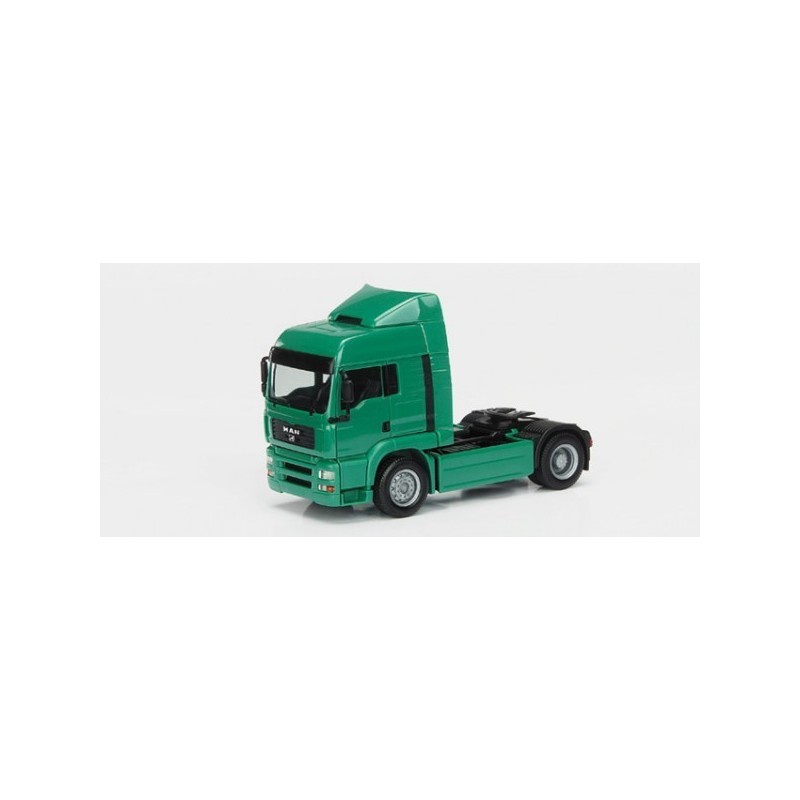 Model redukcyjny MAN TGA LX, skala 1:87, Herpa. Zielona ciężarówka.