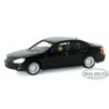 Model redukcyjny BMW 7 facelift, skala 1:87, HERPA. Czarny samochód z oświetleniem.