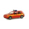 Model redukcyjny VW Golf IV straż pożarna, skala 1:87, Herpa. Czerwony z żółtymi pasami.