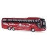 Model redukcyjny autobusu MAN Lion's Coach L, skala 1:87, VorfÄ‚źhrdesign, czerwony z białymi detalami.