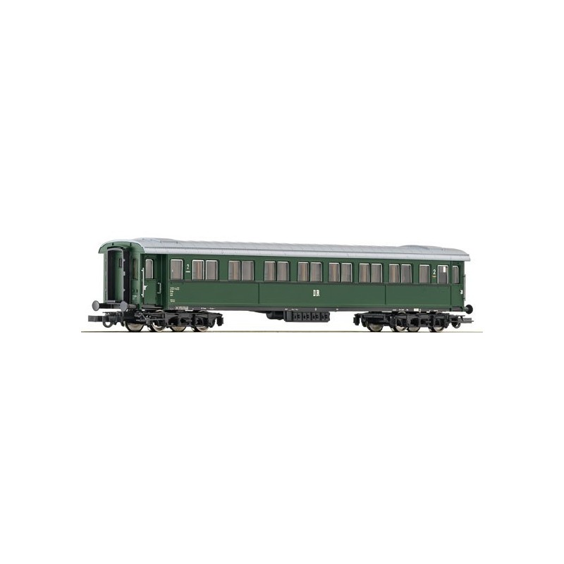 Wagon osobowy ROCO 45549, skala H0, zielony, DB, z detalami.
