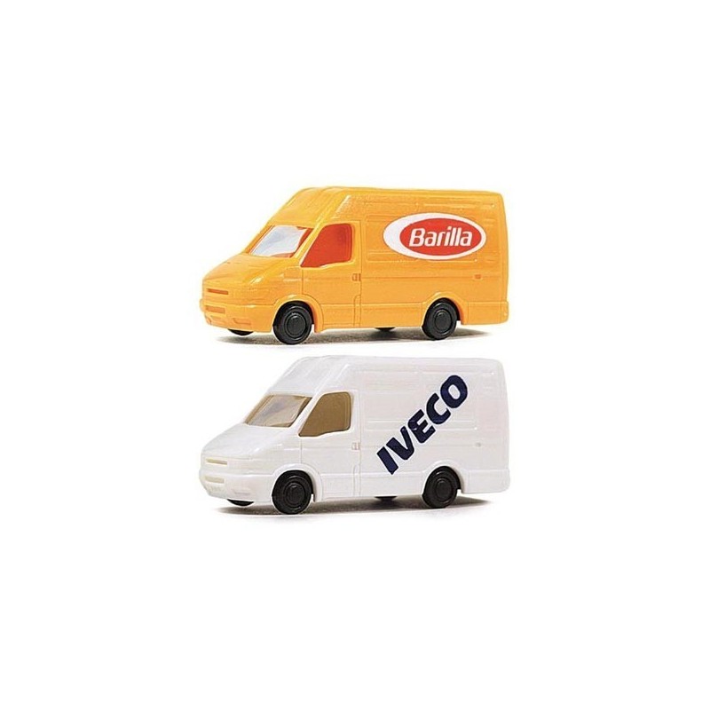 IVECO Daily, skala 1:160, Barilla. Żółty i biały van.