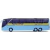 Model redukcyjny Setra S 417 HDH, skala 1:87, AWM. Jasnoniebieski z żółtym paskiem i napisem Polster + Pohl.