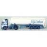 Model redukcyjny Volvo FH, skala 1:87, Herpa. Biała cysterna W.G. Salari, malowanie niebiesko-białe.