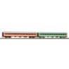 Zestaw 2 wagonów pasażerskich PIKO 28320, skala H0, czerwony i zielony.