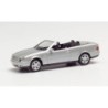 Model redukcyjny Mercedes-Benz CLK CABRIO, skala 1:87, Herpa. Iridiumsrebrny metalik, kabriolet.