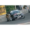 Model redukcyjny Seat Leon Cupra R "Laseé", skala 1:87, Herpa. Czarny samochód wyścigowy z licznymi naklejkami.