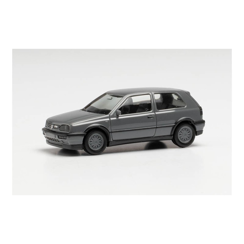 Model redukcyjny VW Golf III VR6, skala 1:87, Herpa. Szary metalik, felgi.