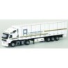 Model redukcyjny Volvo FM Glob. / Aerop. - Kühl-KSZ, skala 1:87, AWM. Biały samochód ciężarowy z naczepą chłodnią, logo B. Ander