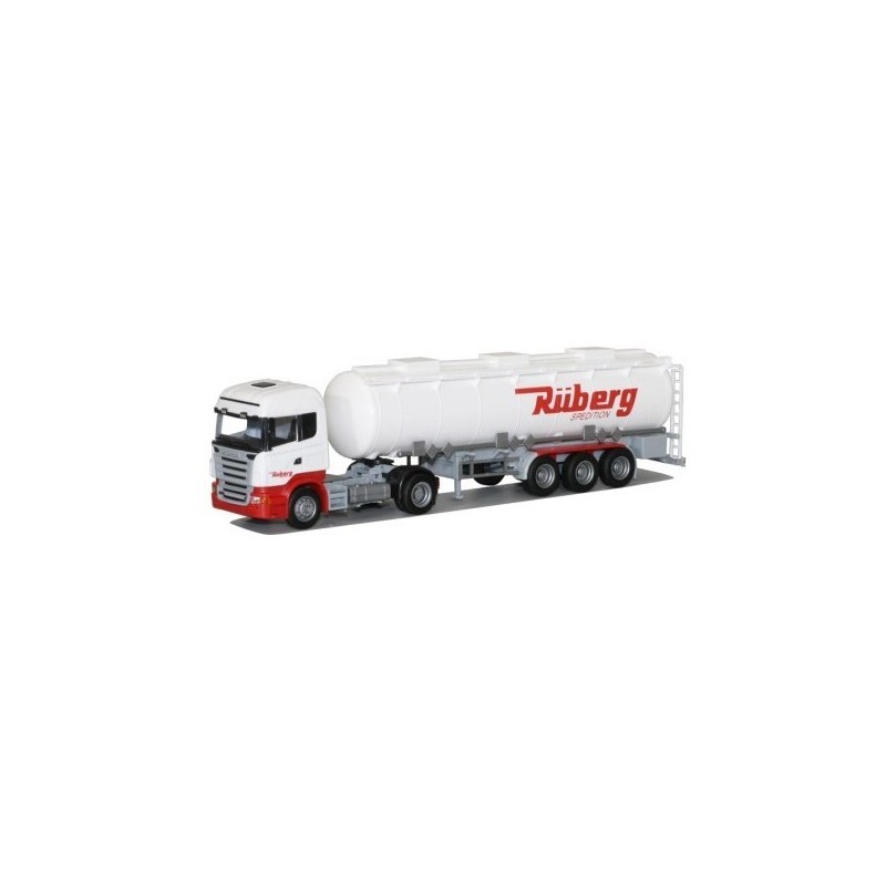 Model redukcyjny Scania Highline (H)Tank-SZ, AWM73808, biały z czerwonymi akcentami, cysterna Rüberg.