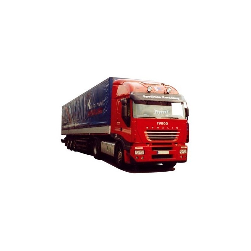 Model redukcyjny Iveco Stralis, skala H0, AWM. Czerwony, z naczepą.