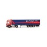 Model Scania "R" Topl./Aerop. 1:87, G-KSZ. Czerwono-niebieska ciężarówka z naczepą, logo "Gebr. Hoefnagels Asten".