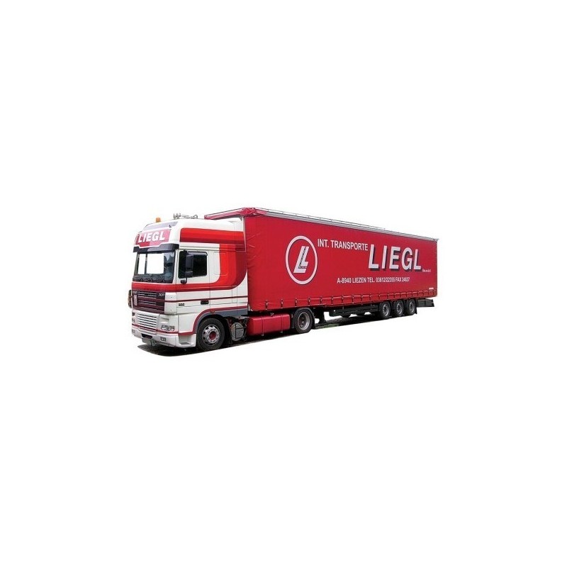 Model DAF XF SSC, skala 1:87, Aerop. Czerwony kontener Liegl.