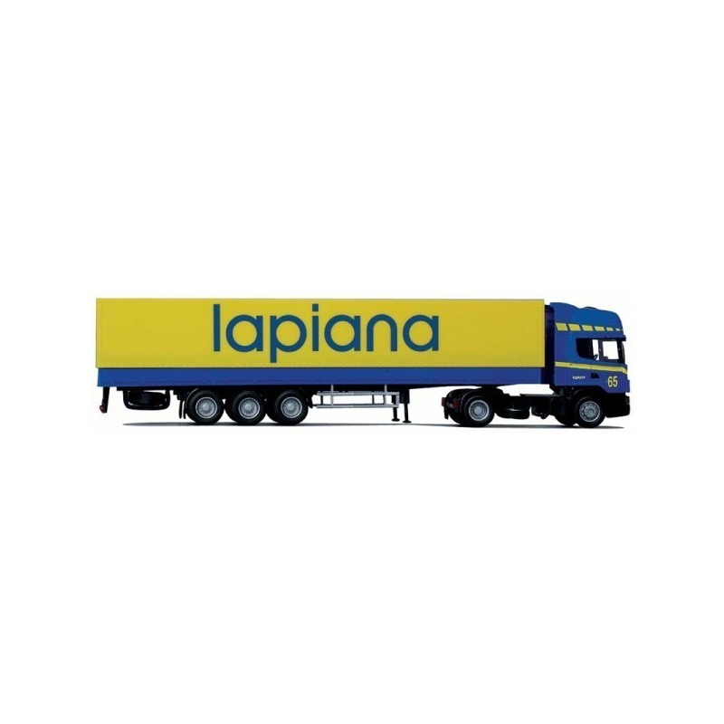 Model Scania "4" R, AWM, skala 1:87, żółto-niebieski z napisem "lapiana".