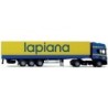 Model Scania "4" R, AWM, skala 1:87, żółto-niebieski z napisem "lapiana".