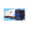 Model DAF XF 95 SC - KHZ, skala H0, AWM. Ciężarówka z białą naczepą, logo firmy logistycznej.