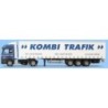 Model redukcyjny Mercedes-Benz Actros L / Aerop., skala 1:87, AWM. Czarno-biały, logo "KOMBI TRAFIK".