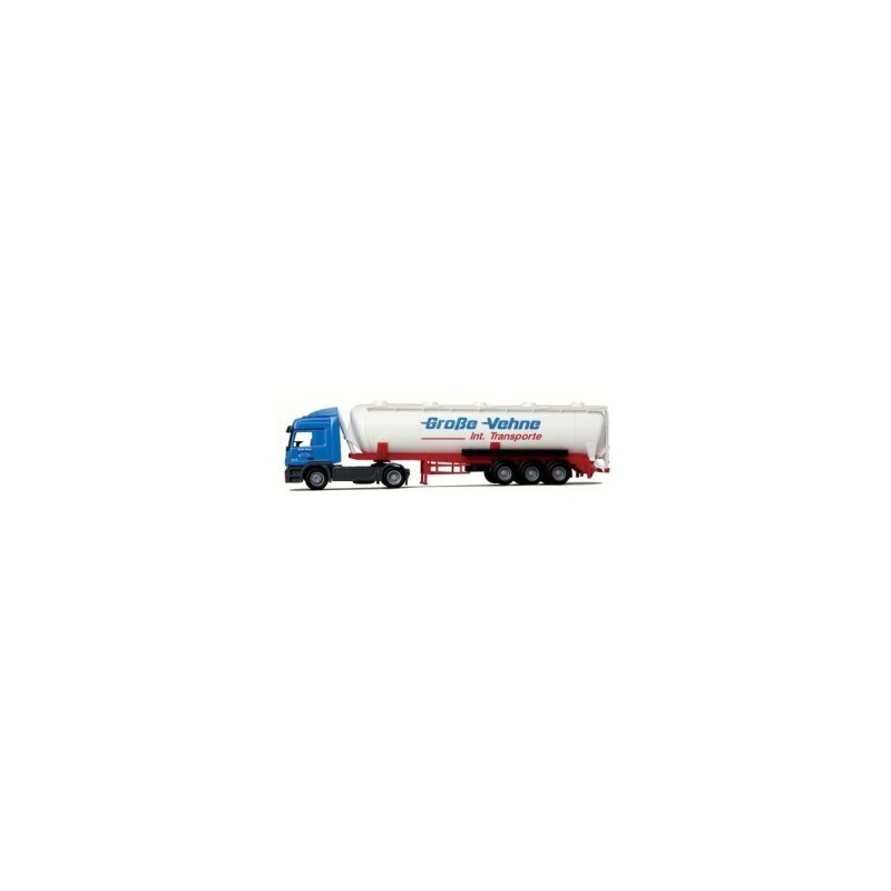 Model redukcyjny MB Actros MP2 L, skala 1:87, AWM. Biała cysterna, czerwone elementy, napis Große Vehne.