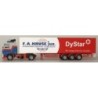 Model redukcyjny Volvo FH Glob./Aerop. - KSZ, skala 1:87, AWM. Czerwono-biały kontener z logotypem DyStar i F.A. Kruse.