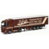Model redukcyjny MB Actros MP2, skala 1:87, AWM. Czerwono-biały, S-D-S Transport-Service.