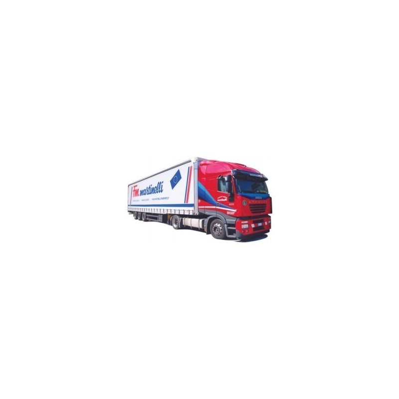 Iveco Stralis, skala 1:87, AWM. Czerwono-biały, z logotypem FM Martinelli.