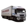 Model redukcyjny Iveco Stralis, skala 1:87, AWM. Biały ciągnik siodłowy z naczepą chłodnią, logo "Andreas Andresen".