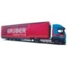Model Iveco Stralis, skala 1:87, AWM. Czerwony kontener z logotypem Gruber Logistics.