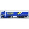 Model redukcyjny Volvo FH Globetrotter XL/Aerop, skala 1:87, AWM. Niebieska ciężarówka z naczepą, logo Kaiser.