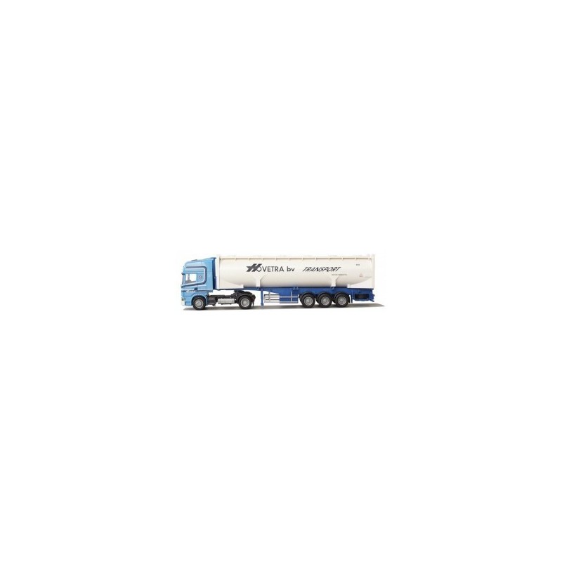Model Scania "4" R, skala 1:87, AWM. Biały zbiornik z logotypem VETRA bv.