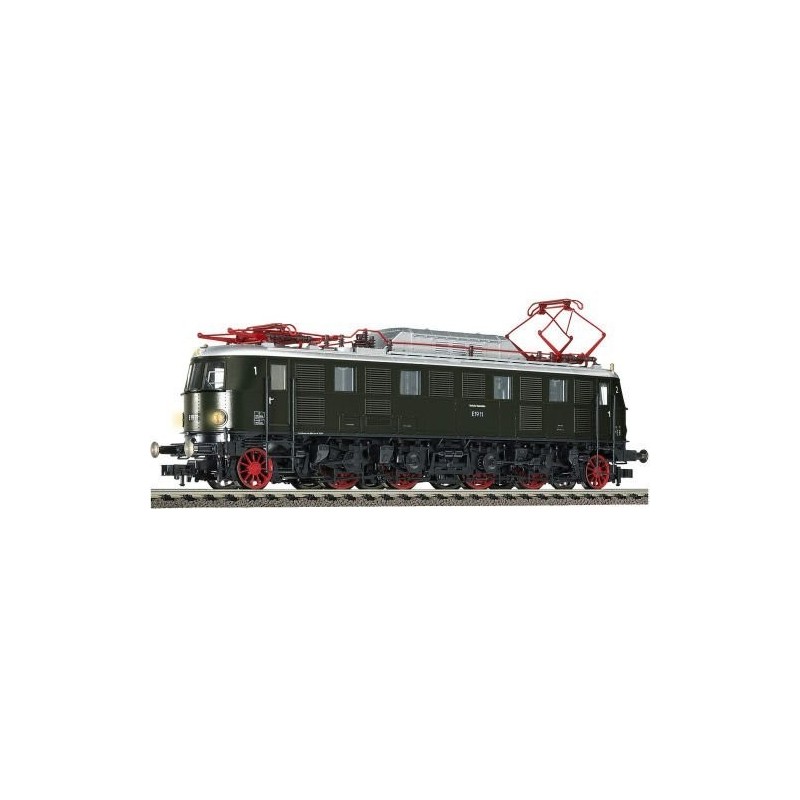 Lokomotywa elektryczna FLA4318, skala 1:87, zielona z czerwonymi detalami.