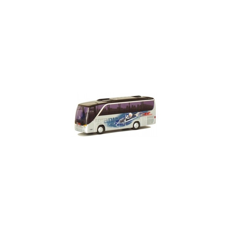 Model SETRA S 411 HD, skala 1:87, AWM. Biały korpus, malowanie z grafiką.
