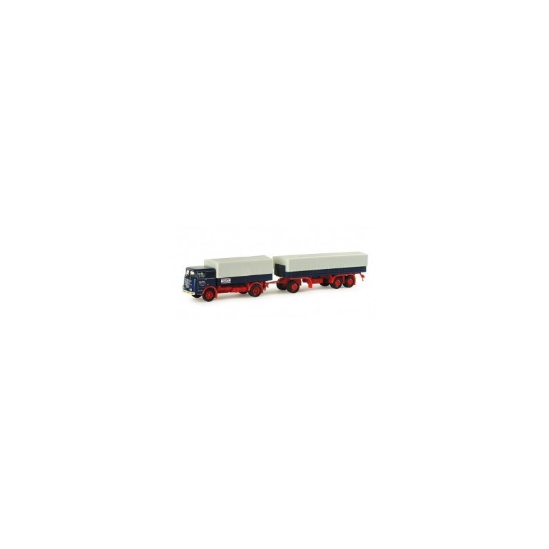 Model redukcyjny ciężarówki Buessing LU 11/16 "Tenholte shipping company", skala 1:87, Herpa. Ciemnoniebieski z białymi i czerwo